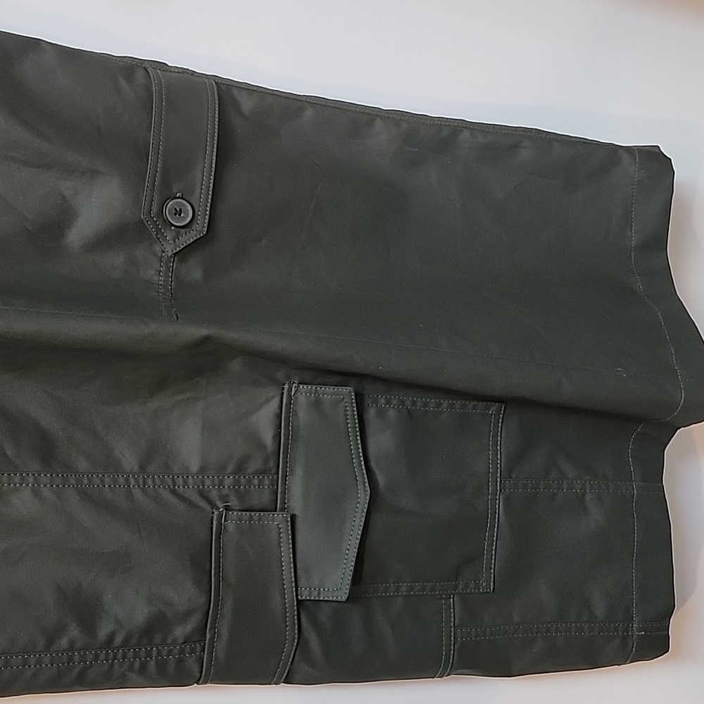 NWOT | ZARA | Olive Green Coated Cargo Dress - Picture 7 of 10